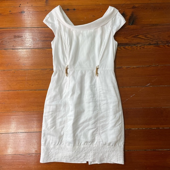 Bergdorf Goodman / Milly NY Boat Neck White Sheath Dress - Size 4 - Picture 7 of 16